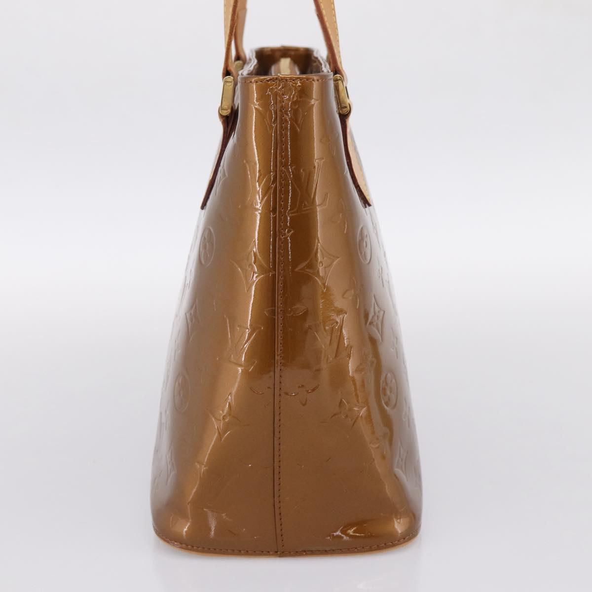 LOUIS VUITTON Monogram Vernis Houston Hand Bag Bronze M91122 LV Auth ka6013