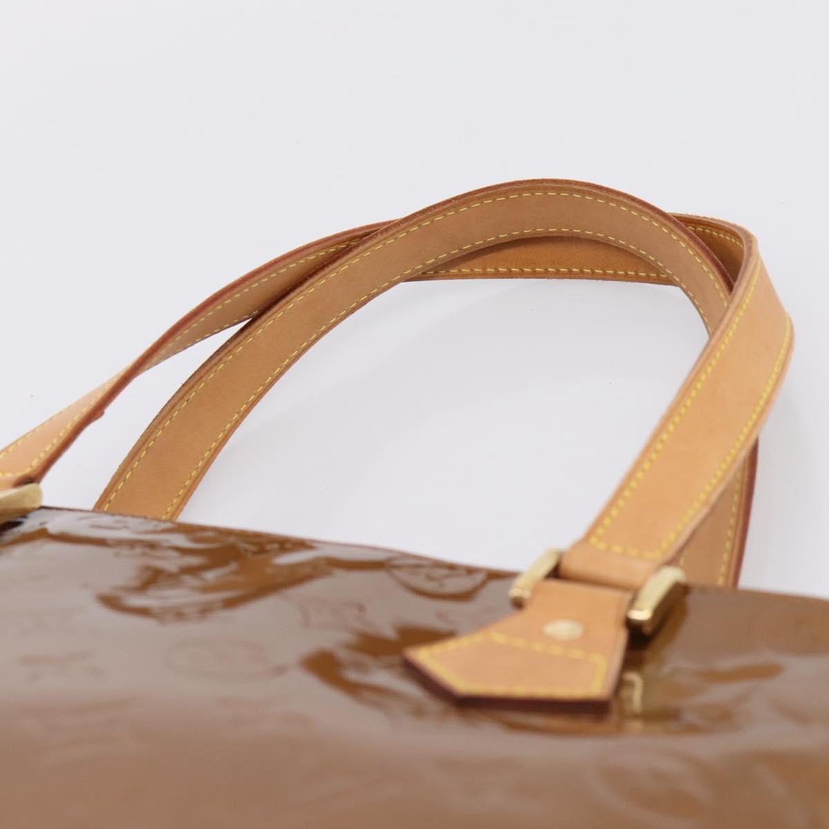 LOUIS VUITTON Monogram Vernis Houston Hand Bag Bronze M91122 LV Auth ka6013