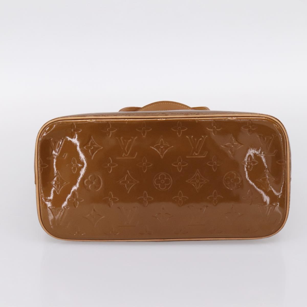 LOUIS VUITTON Monogram Vernis Houston Hand Bag Bronze M91122 LV Auth ka6013