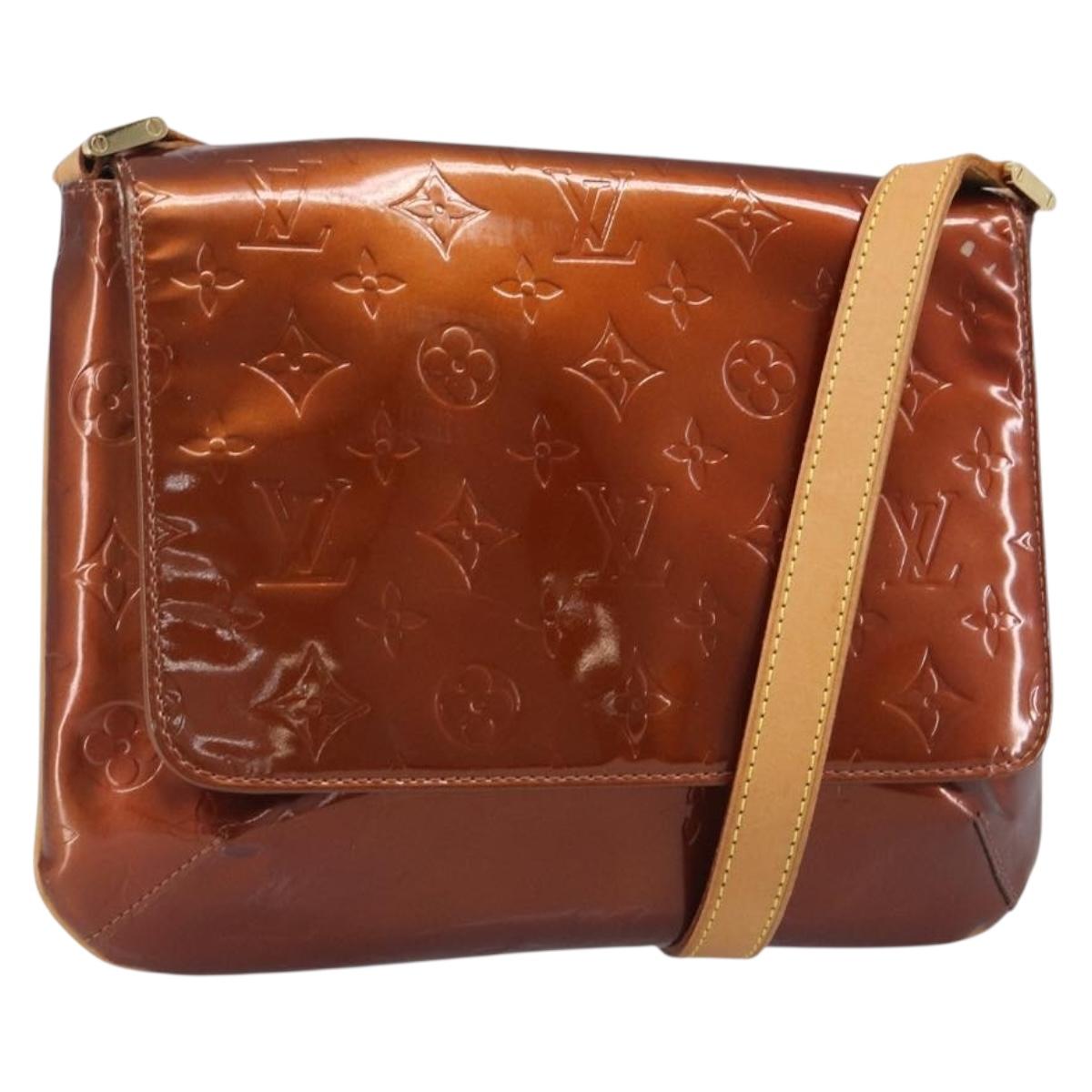 LOUIS VUITTON Monogram Vernis Thompson Street Bag Bronze M91124 LV Auth ka6016