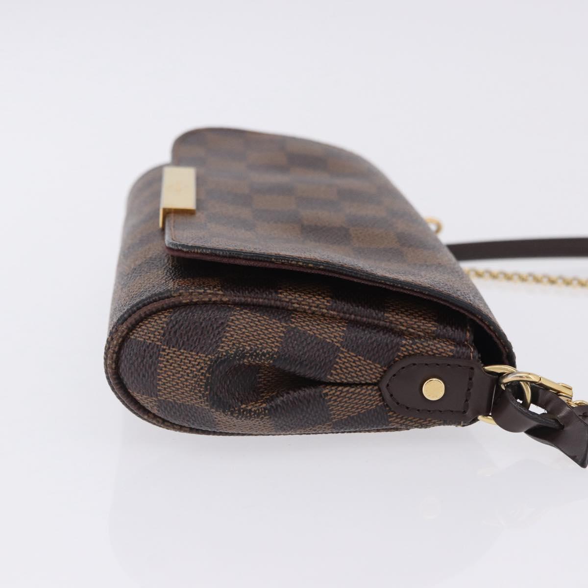 LOUIS VUITTON Damier Ebene Favorit PM Shoulder Bag 2way N41276 LV Auth ka6018V