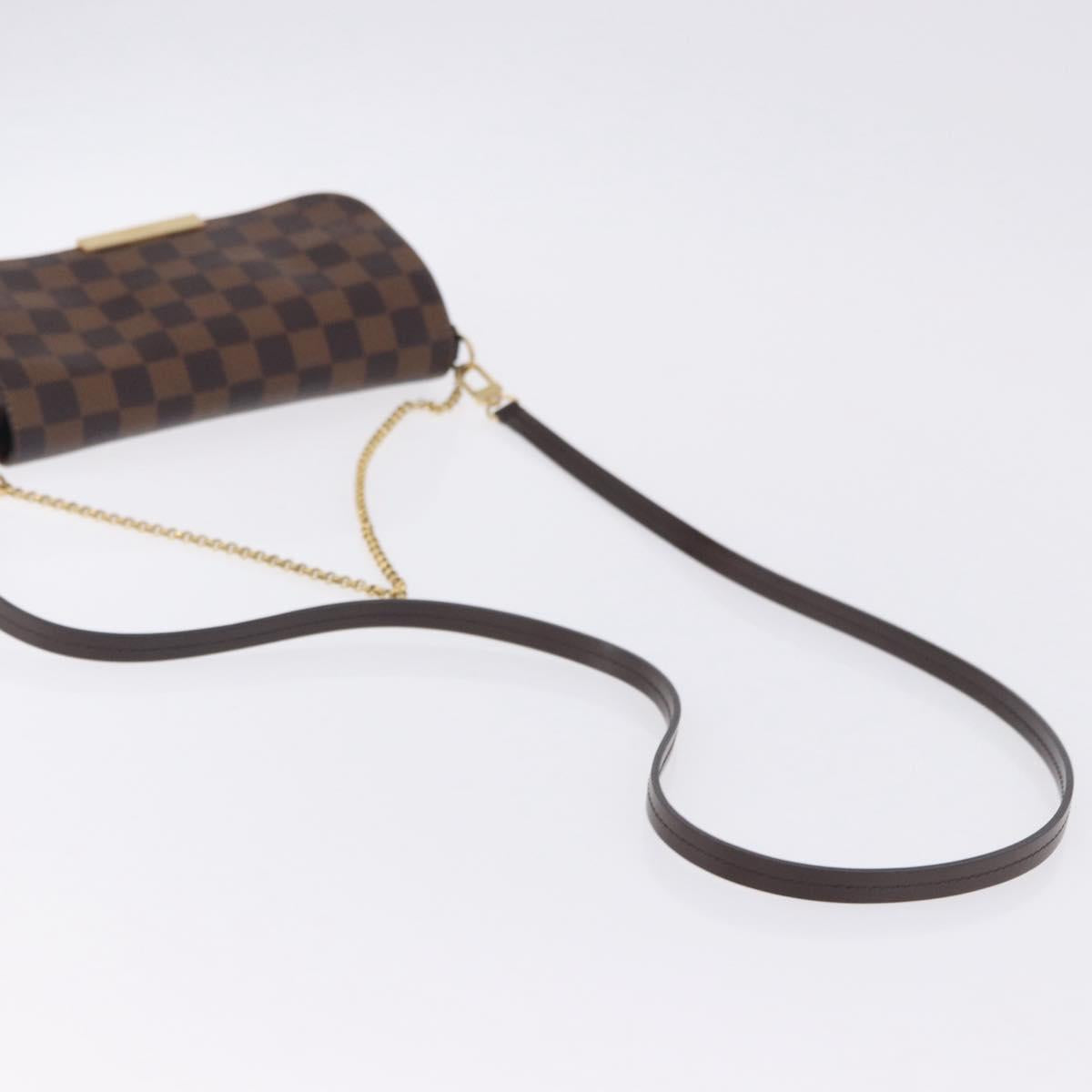 LOUIS VUITTON Damier Ebene Favorit PM Shoulder Bag 2way N41276 LV Auth ka6018V