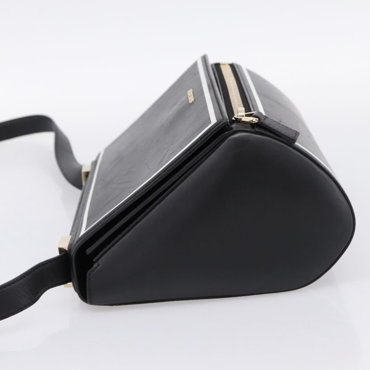 GIVENCHY Shoulder Bag Leather Black Gold Auth ka6021A