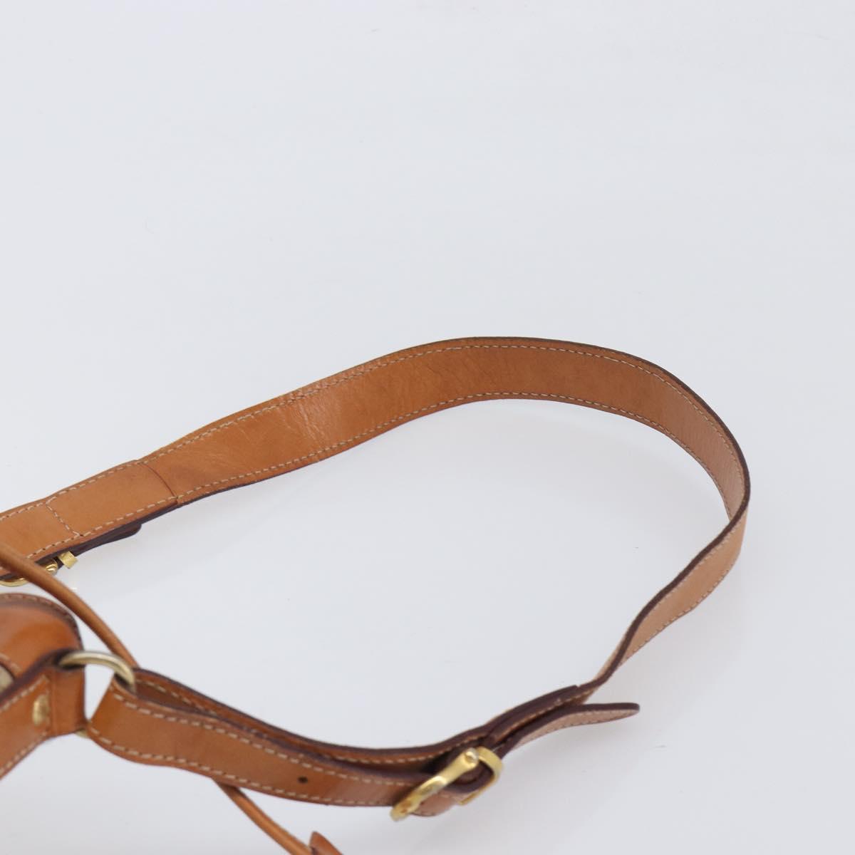 CELINE Macadam Canvas Shoulder Bag PVC Beige Gold Auth ka6022