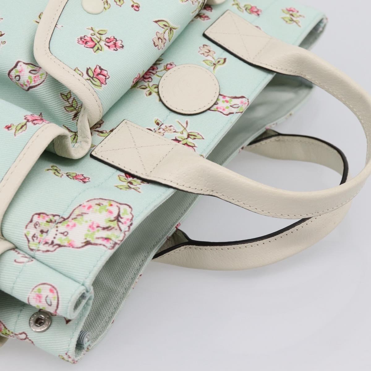 GUCCI Hand Bag Canvas Light Blue 628159 Auth ka6023V