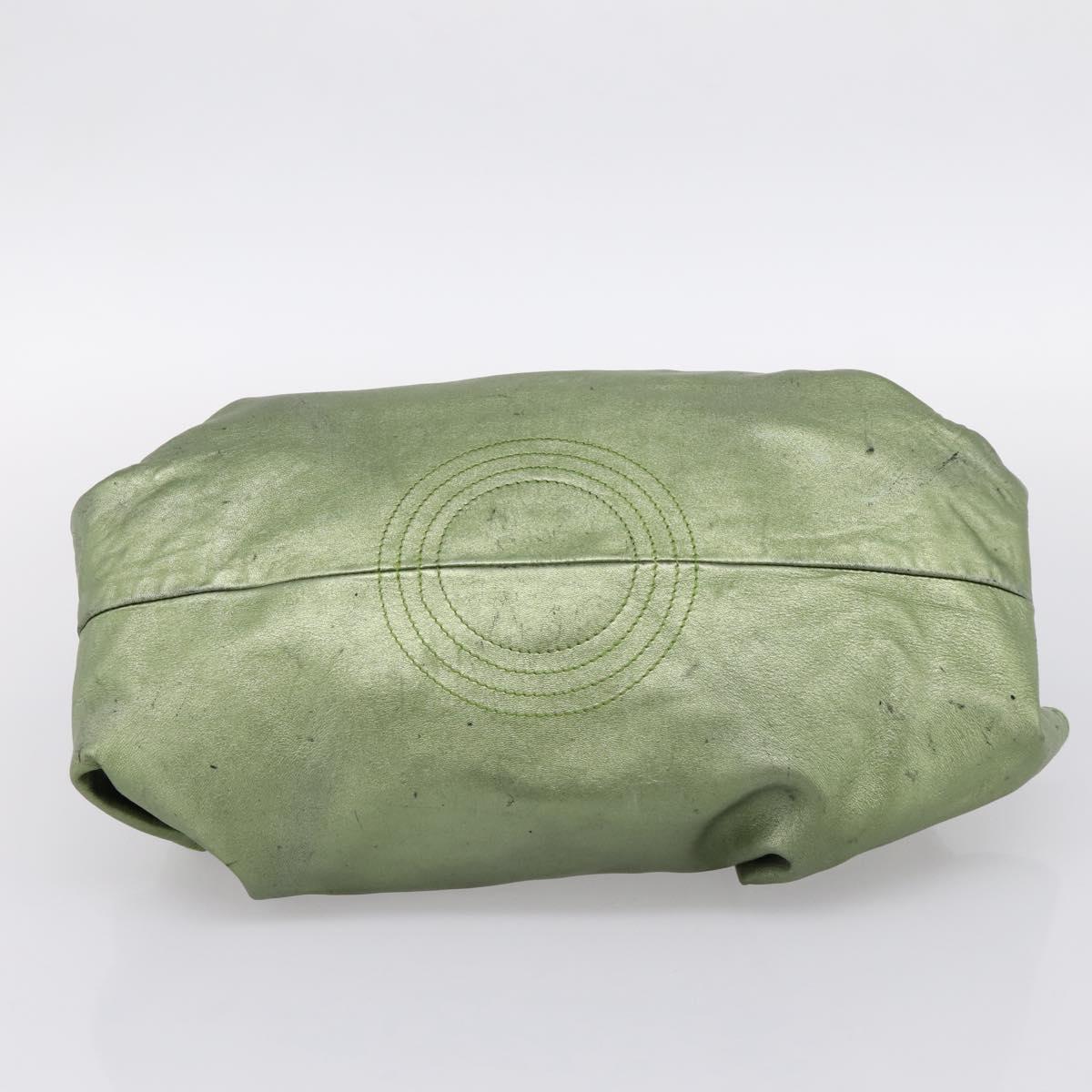LOEWE Nappa Aire Anagram Hand Bag Leather Green Gold Auth ka6026