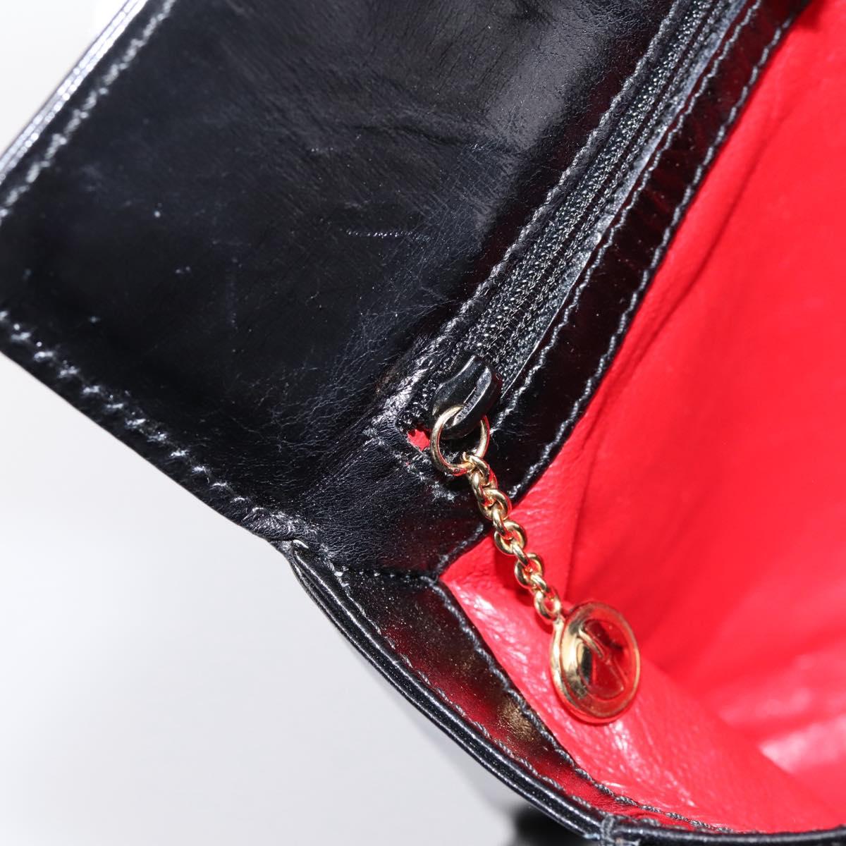 GUCCI Hand Bag Leather Black Gold 000 1448 1269 Auth ka6027A