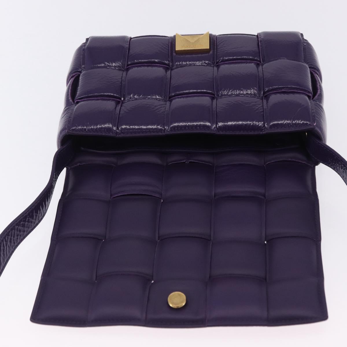 BOTTEGA VENETA MAXI INTRECCIATO Padded Cassette Bag Leather Purple Auth ka6032V