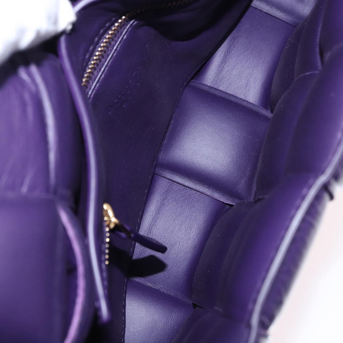 BOTTEGA VENETA MAXI INTRECCIATO Padded Cassette Bag Leather Purple Auth ka6032V