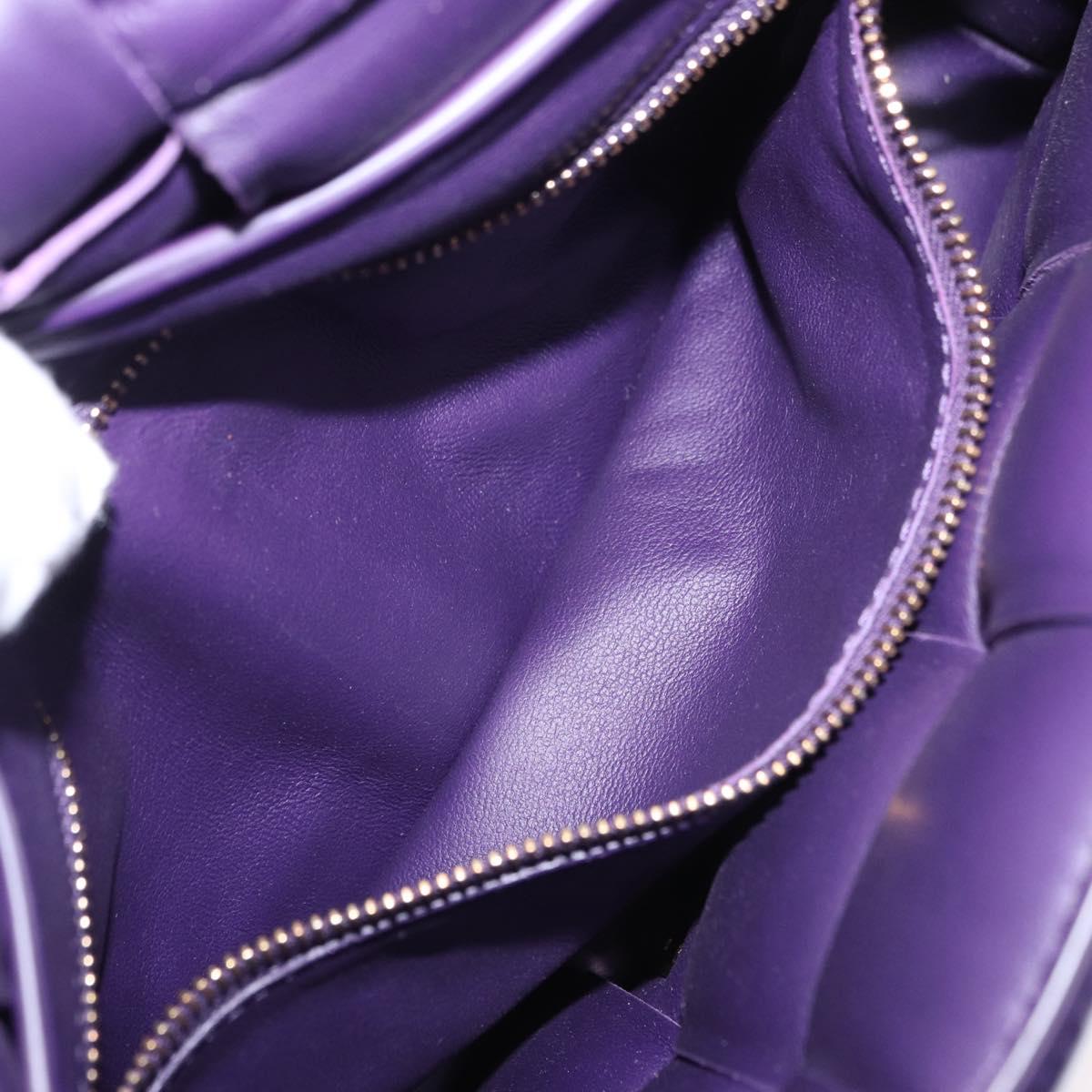 BOTTEGA VENETA MAXI INTRECCIATO Padded Cassette Bag Leather Purple Auth ka6032V