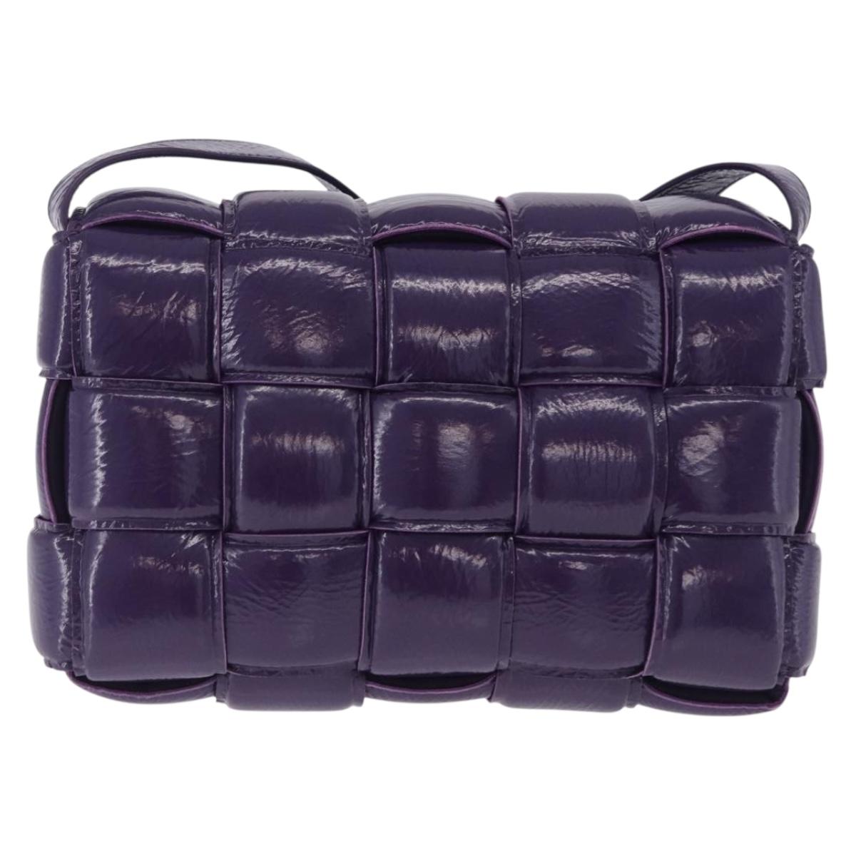 BOTTEGA VENETA MAXI INTRECCIATO Padded Cassette Bag Leather Purple Auth ka6032V
