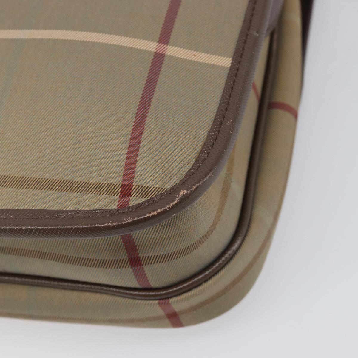 Burberrys Nova Check Shoulder Bag Canvas Beige Gold Auth ka6035