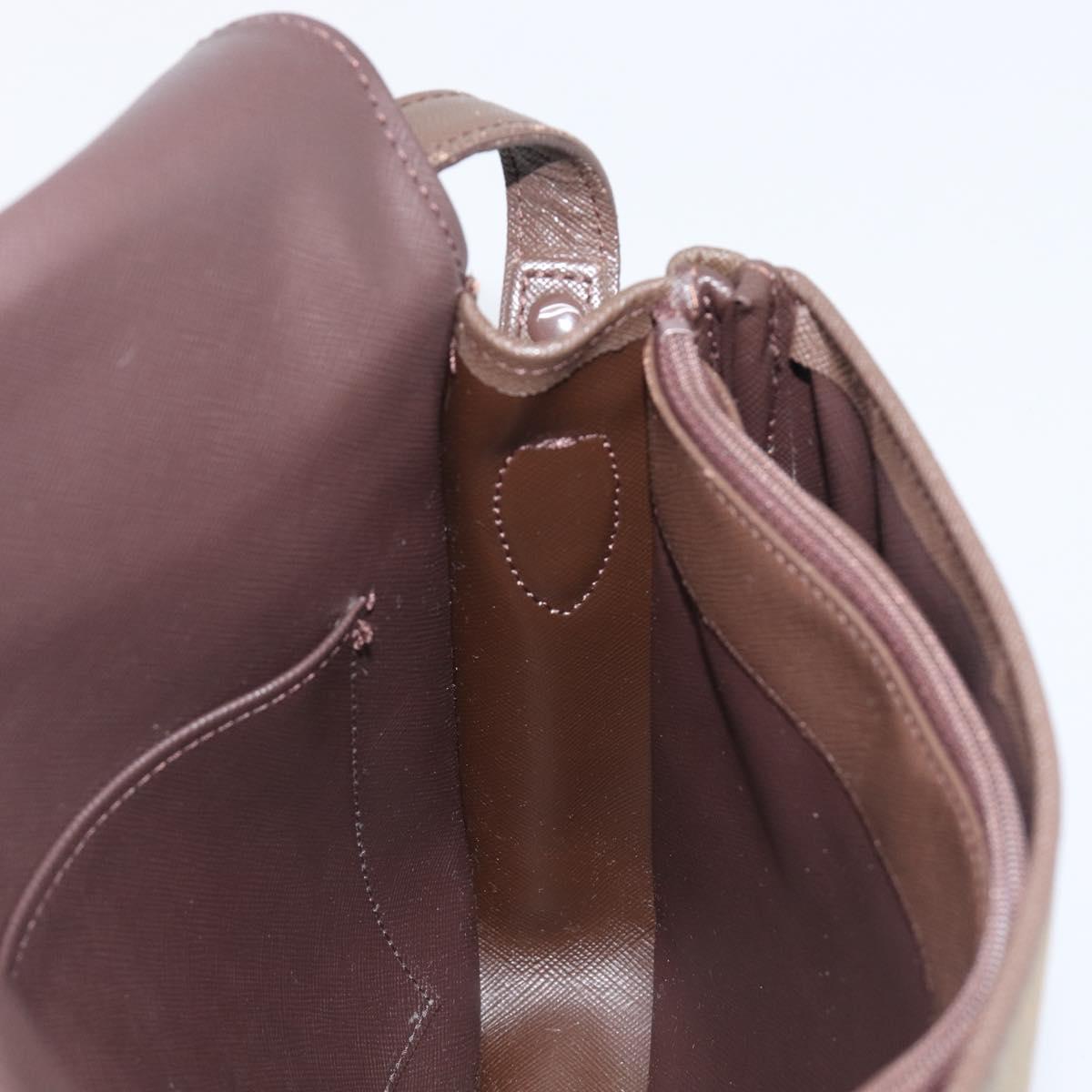Burberrys Nova Check Shoulder Bag Canvas Beige Gold Auth ka6035