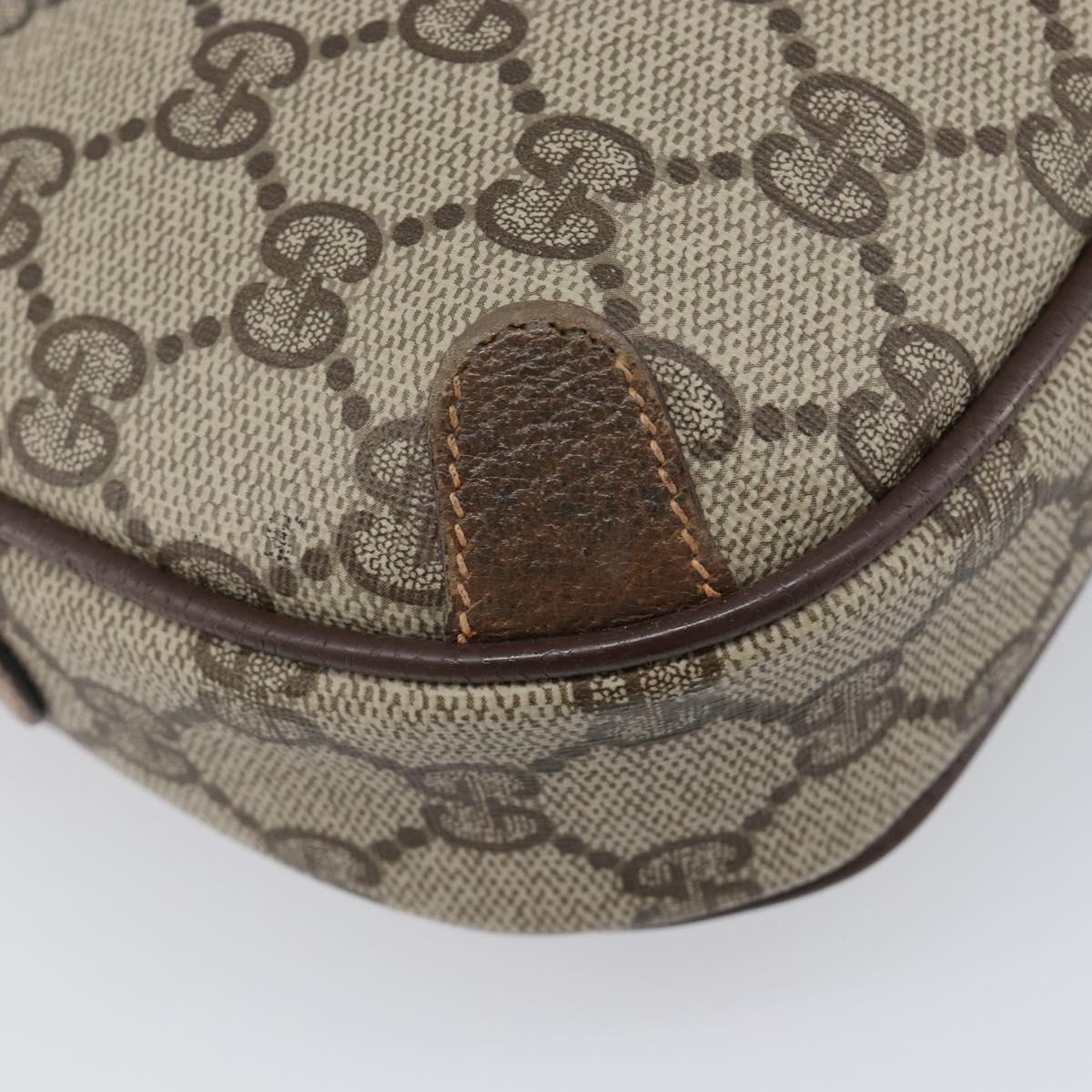 GUCCI GG Supreme Web Sherry Line Bag PVC Beige Gold 89 02 066 Auth ka6037