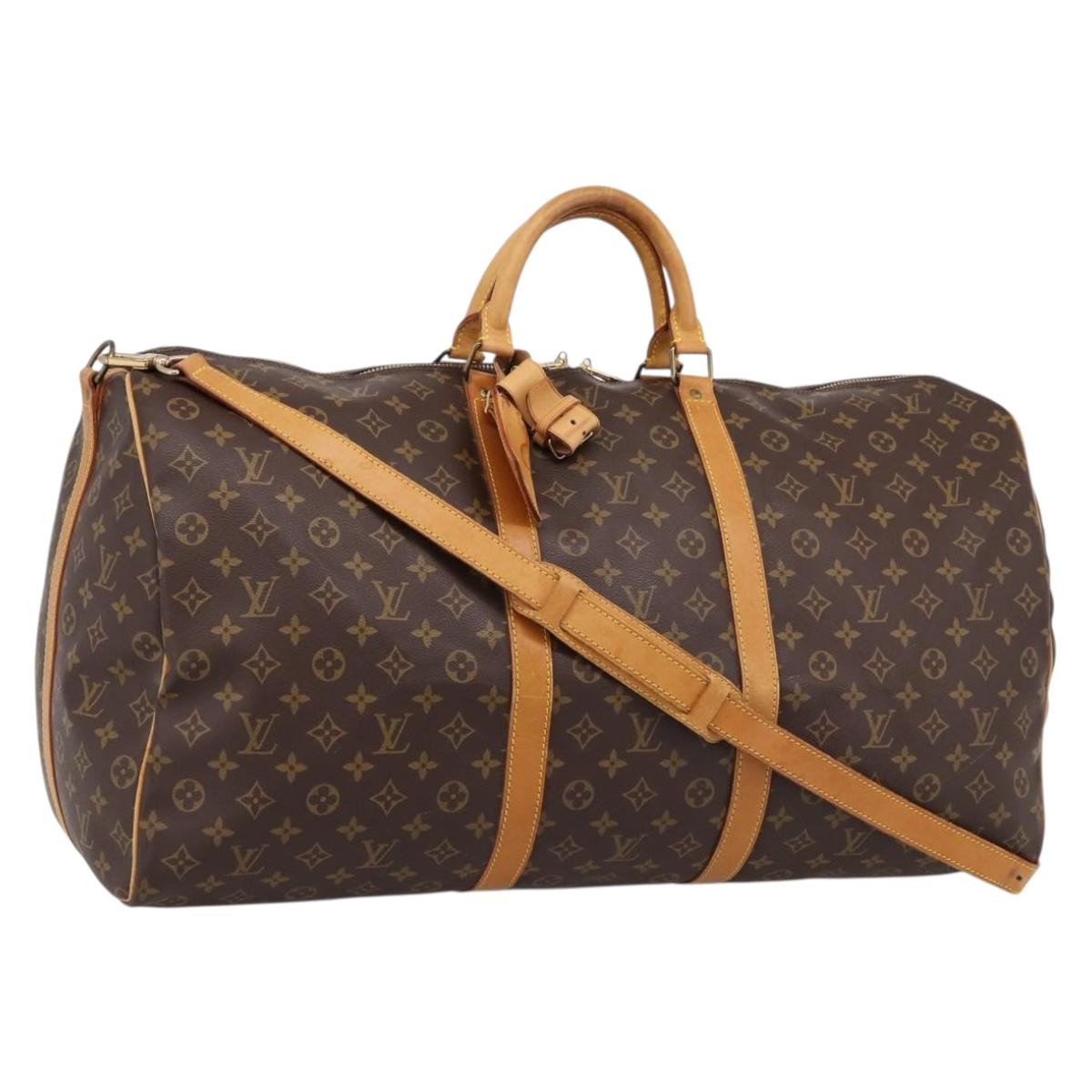 LOUIS VUITTON Monogram Keepall Bandouliere 60 Boston Bag M41412 LV Auth ka6038A