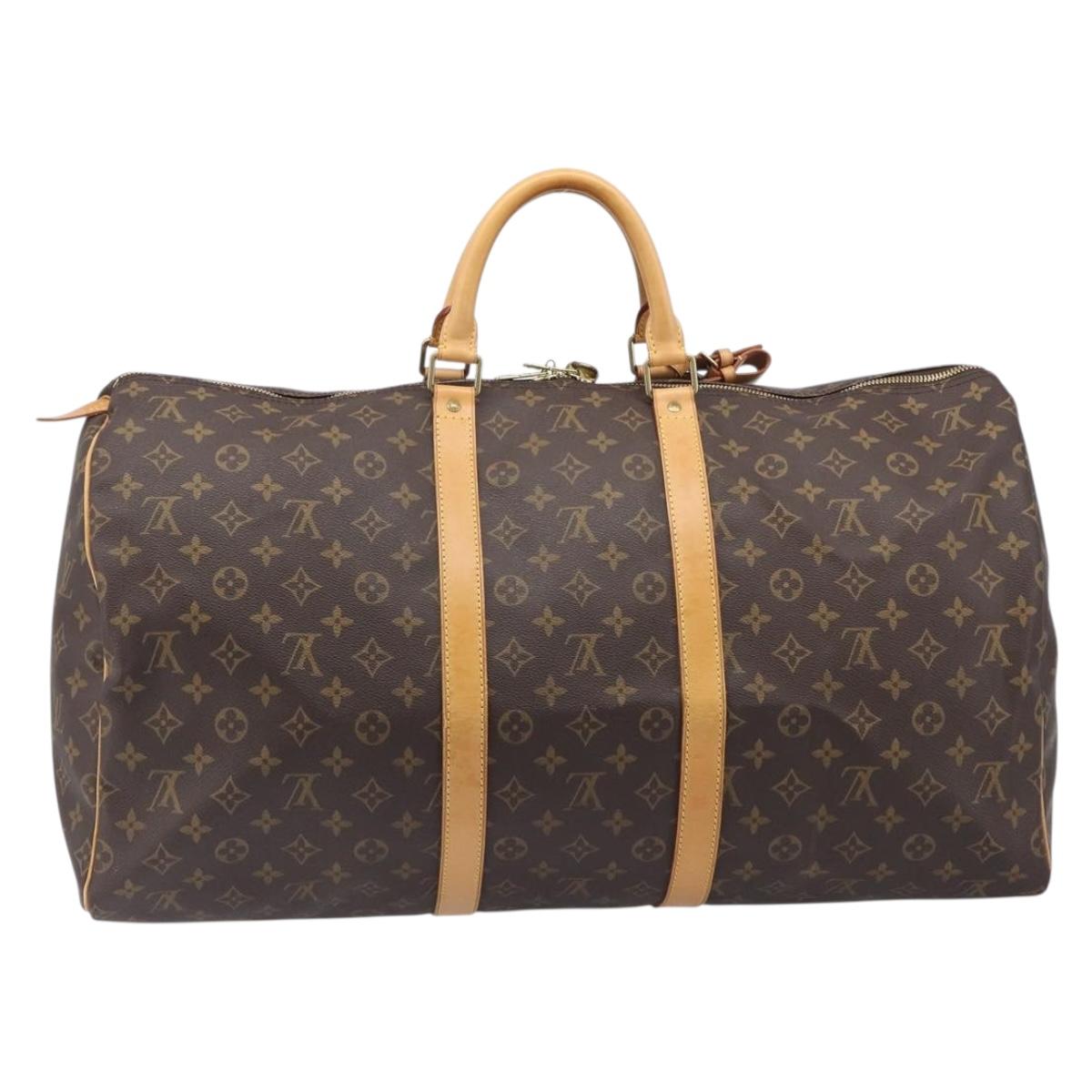 LOUIS VUITTON Monogram Keepall 55 Boston Bag M41424 LV Auth ka6039V
