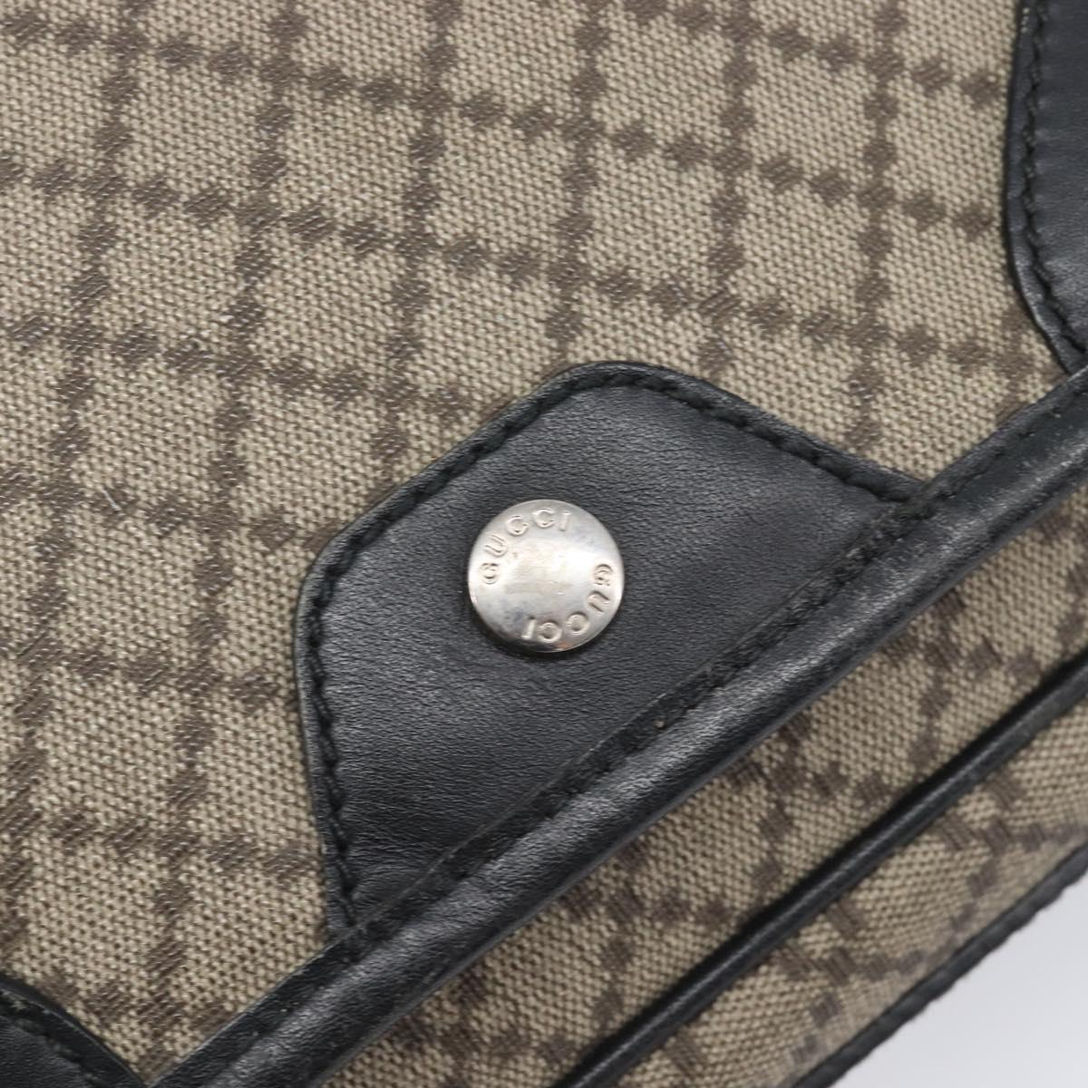 GUCCI Diamante Shoulder Bag Canvas Leather Brown Silver 295679 Auth ka6042