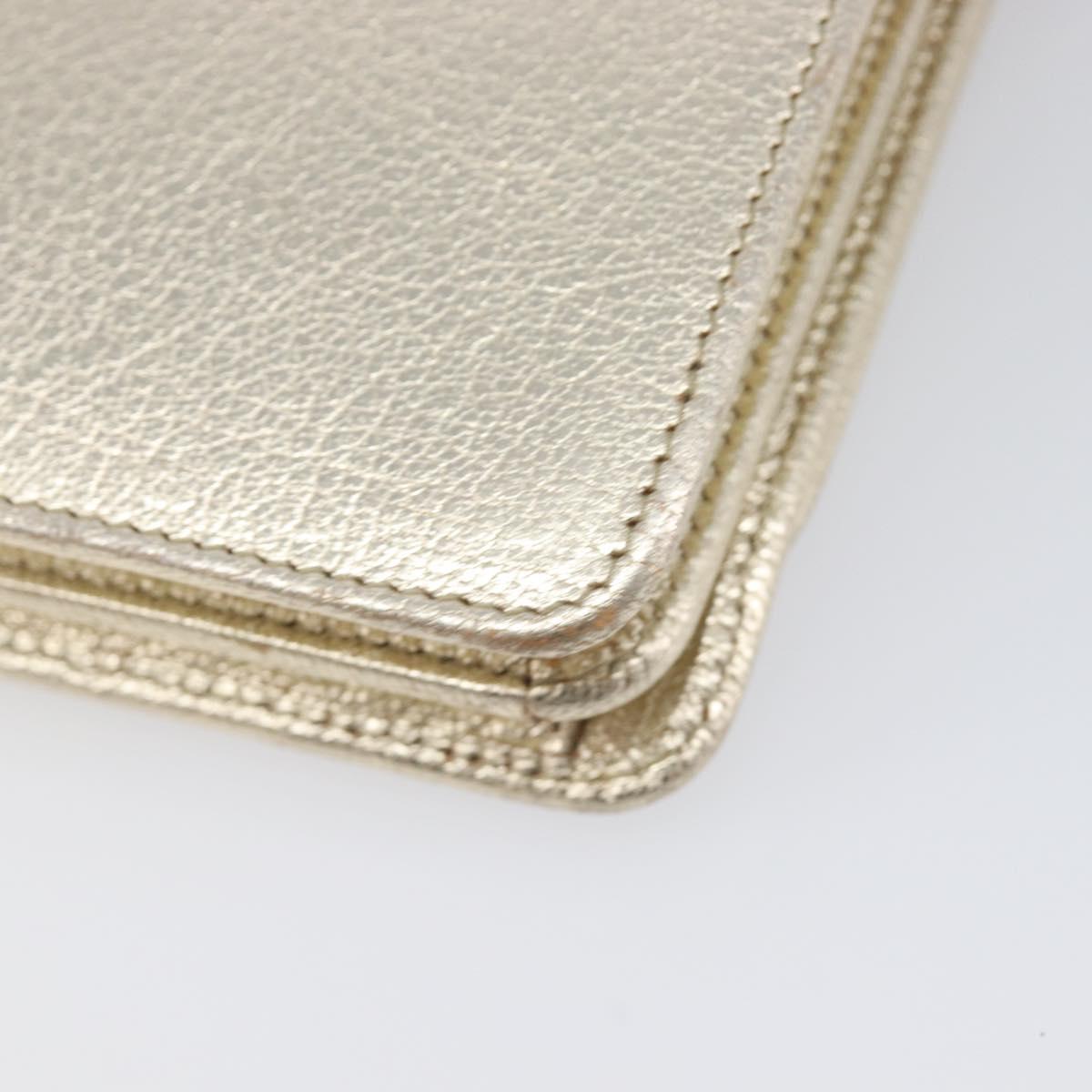 Miu Miu Chain Wallet Shoulder Bag Leather Gold Auth ka6046V