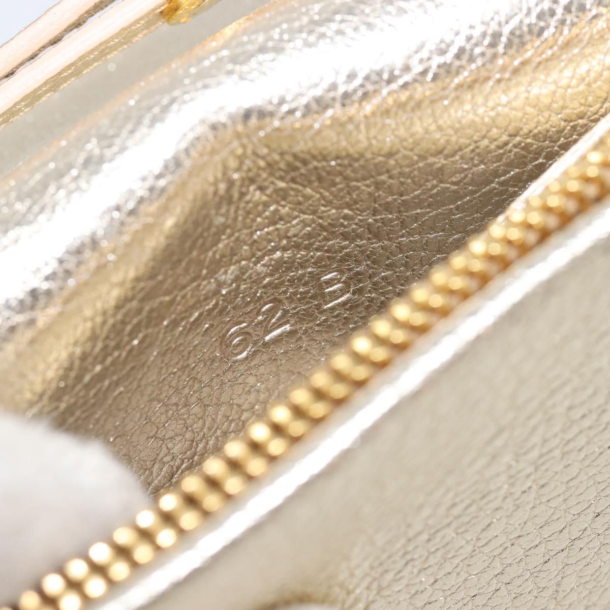 Miu Miu Chain Wallet Shoulder Bag Leather Gold Auth ka6046V