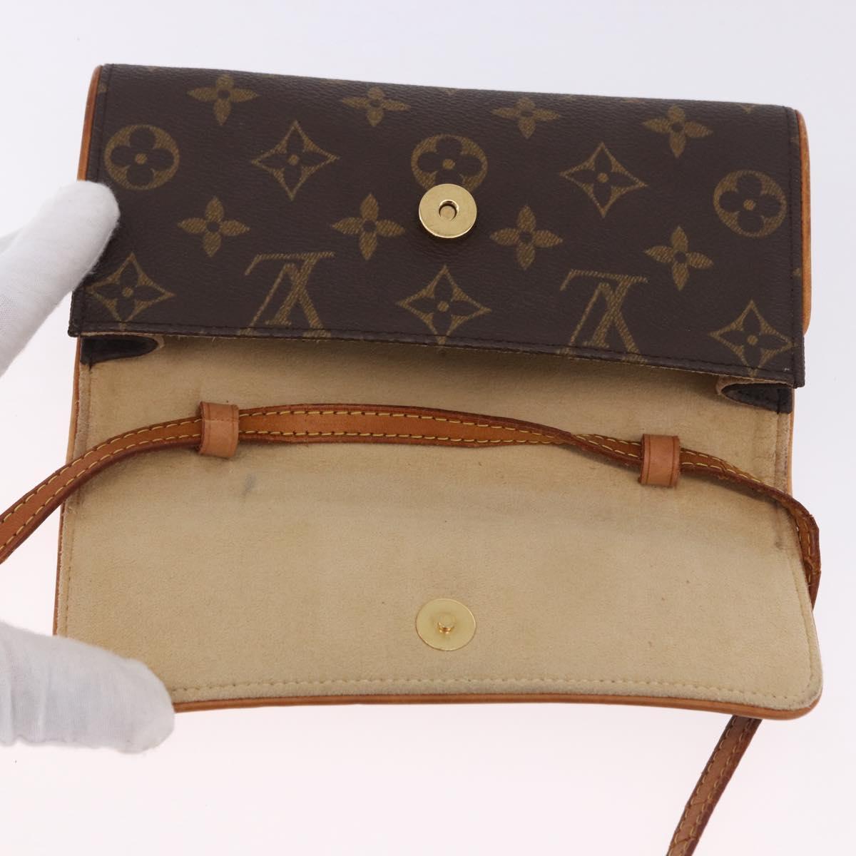 LOUIS VUITTON Monogram Pochette Twin PM Shoulder Bag M51854 LV Auth ka6047