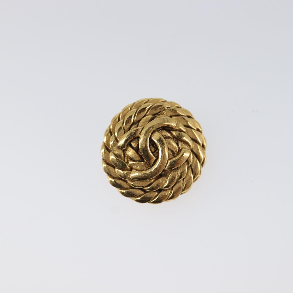 CHANEL Earring metal Gold Tone CC Auth ka6048