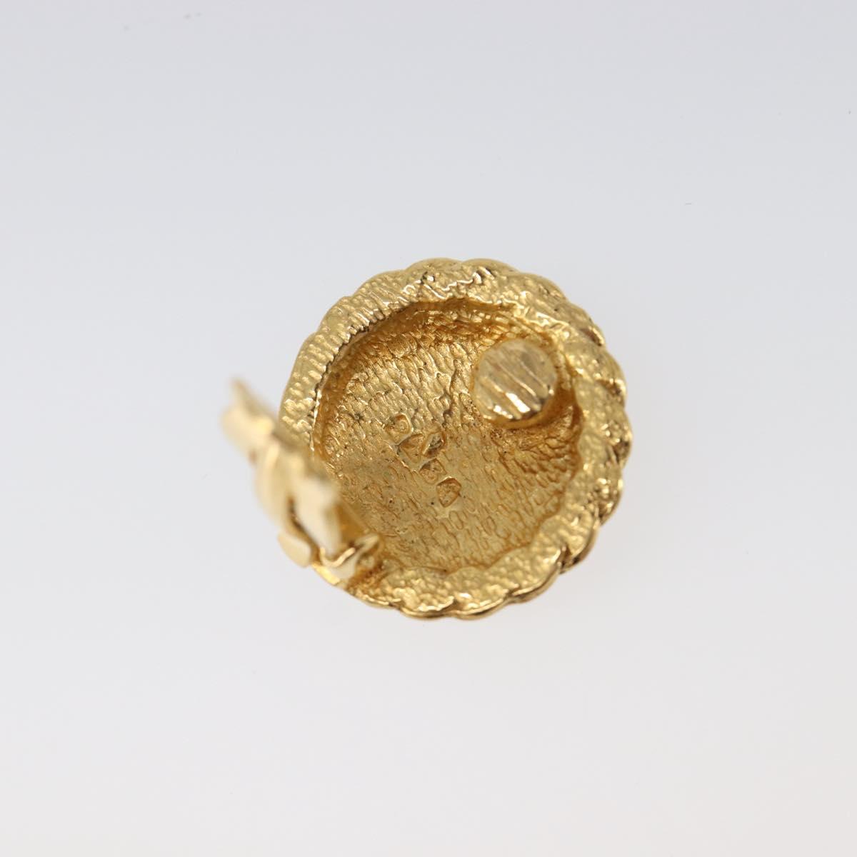 CHANEL Earring metal Gold Tone CC Auth ka6048