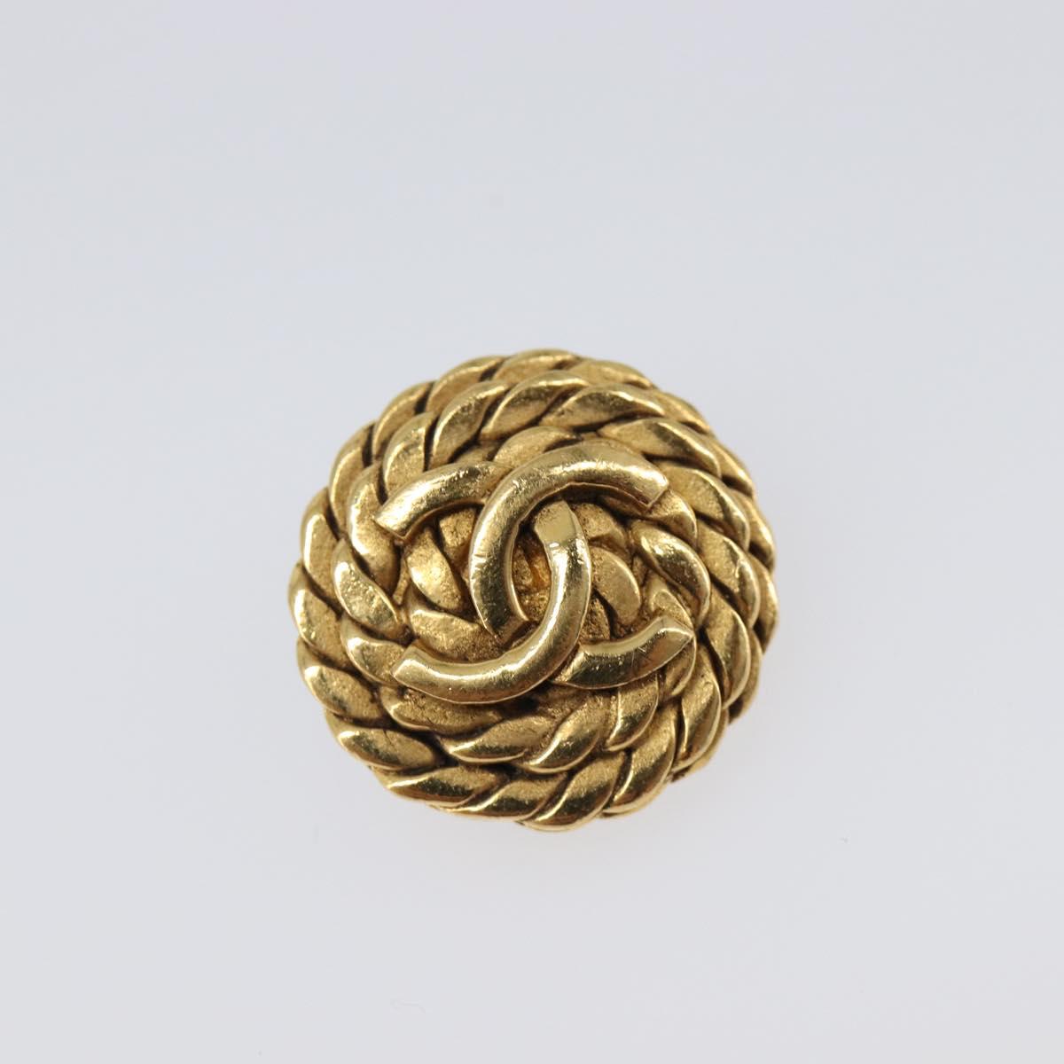 CHANEL Earring metal Gold Tone CC Auth ka6048