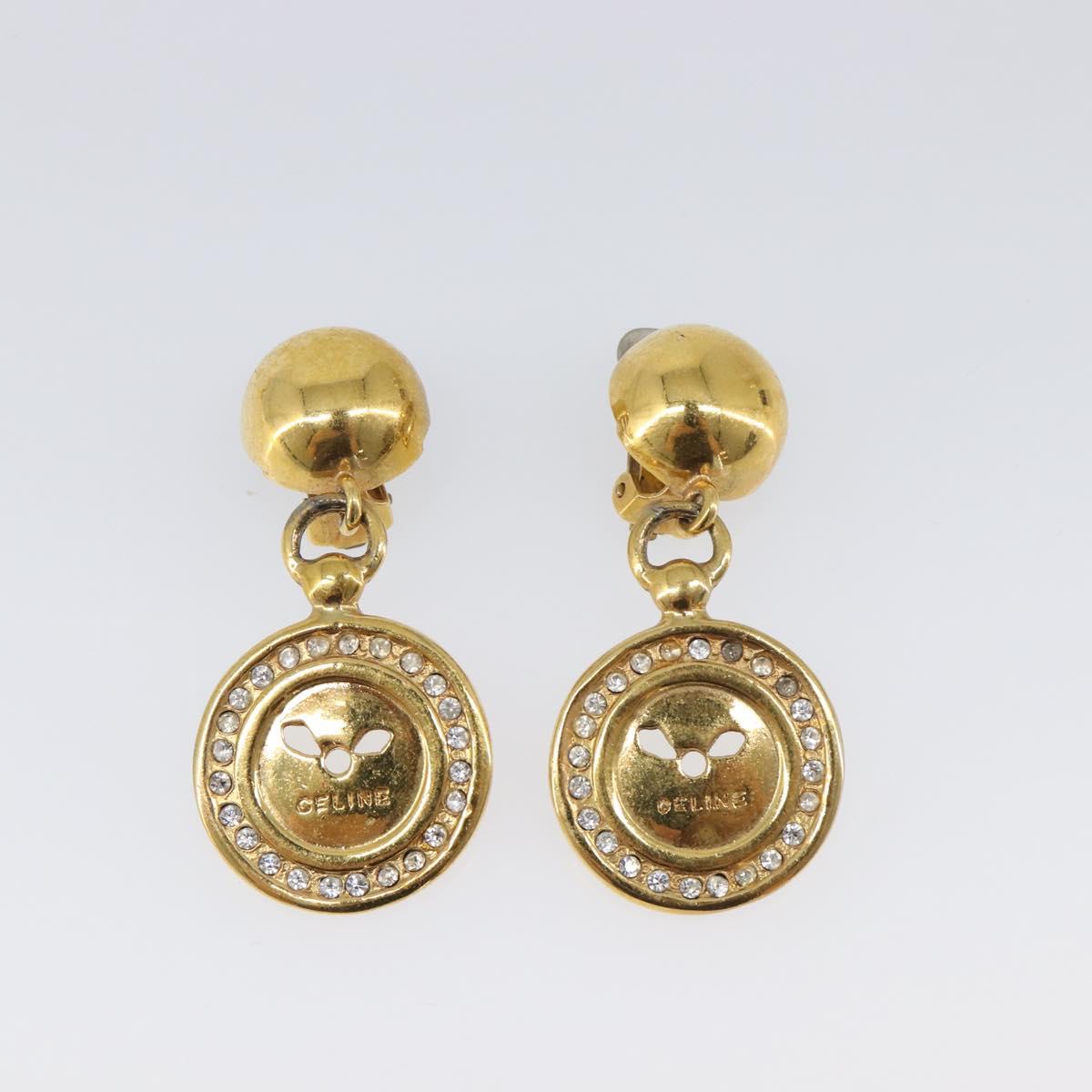GIVENCHY Celine Earring metal 2 Set Gold Tone Auth ka6049