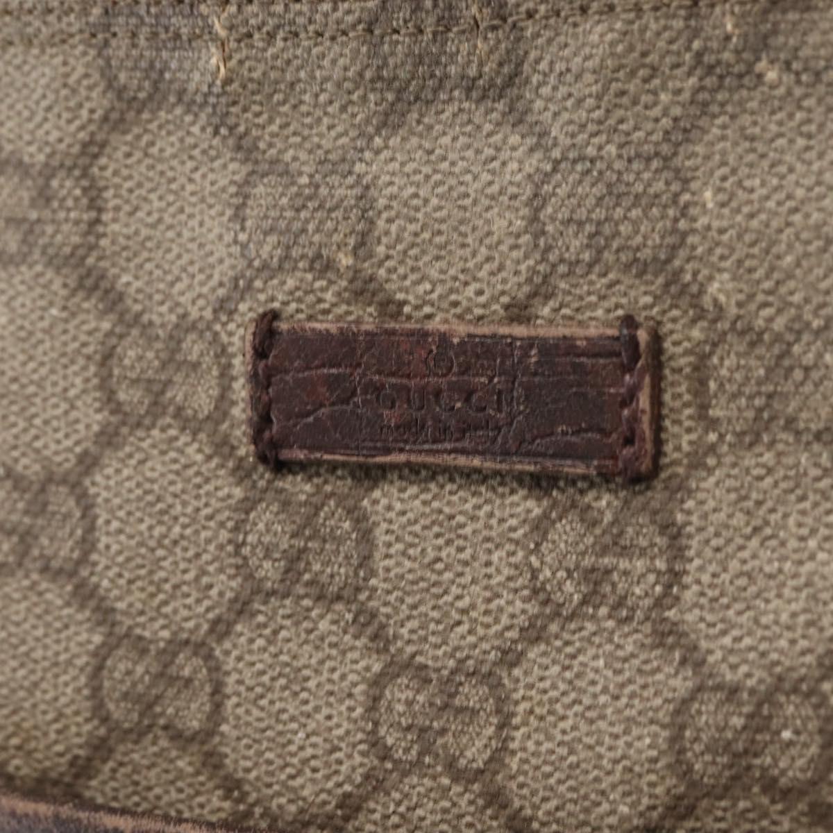 GUCCI GG Supreme Shoulder Bag PVC Beige Silver 141626 Auth ka605