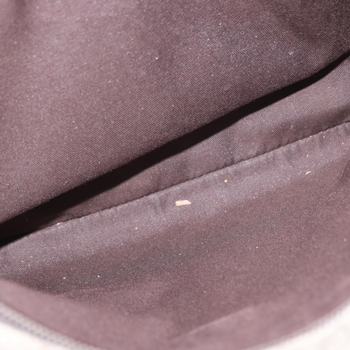 GUCCI GG Supreme Shoulder Bag PVC Beige Silver 141626 Auth ka605