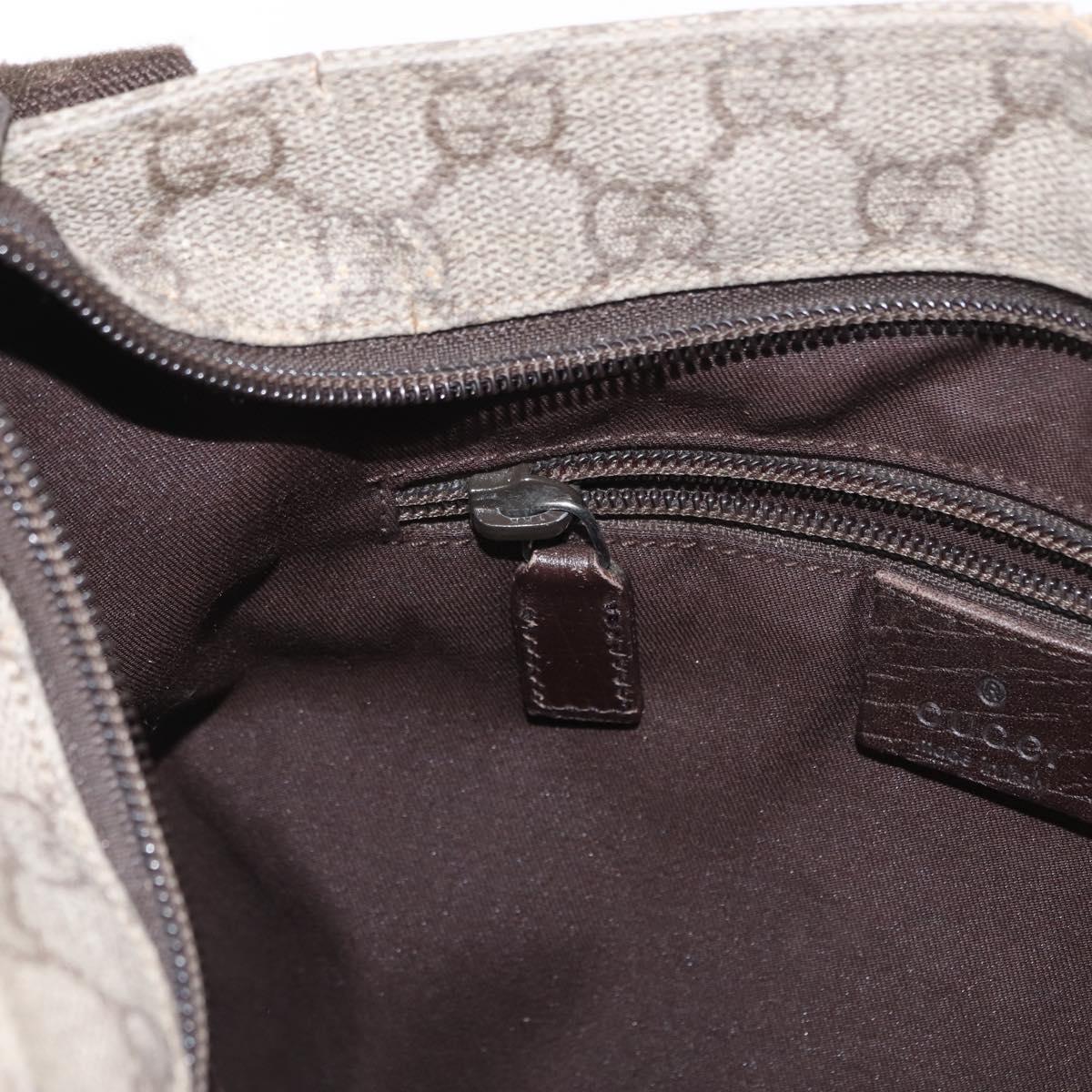 GUCCI GG Supreme Shoulder Bag PVC Beige Silver 141626 Auth ka605