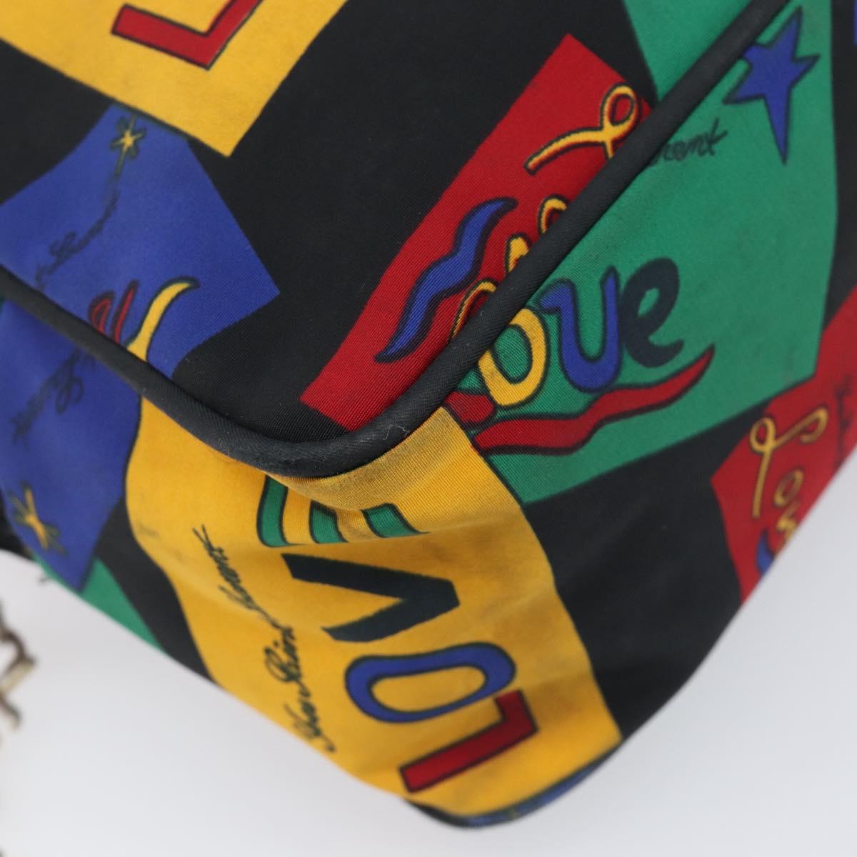 SAINT LAURENT Hand Bag Nylon Multicolor Gold Auth ka6053