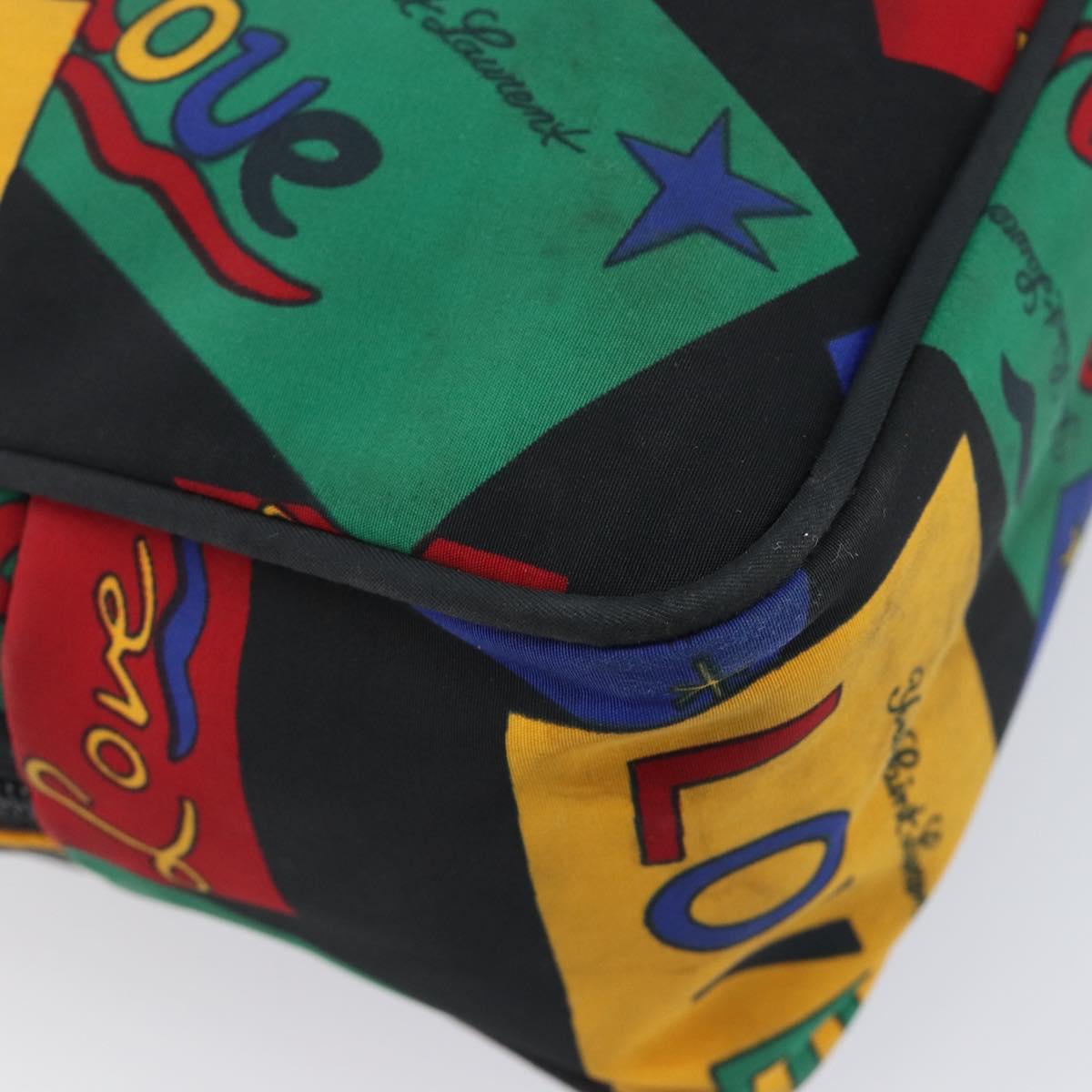 SAINT LAURENT Hand Bag Nylon Multicolor Gold Auth ka6053