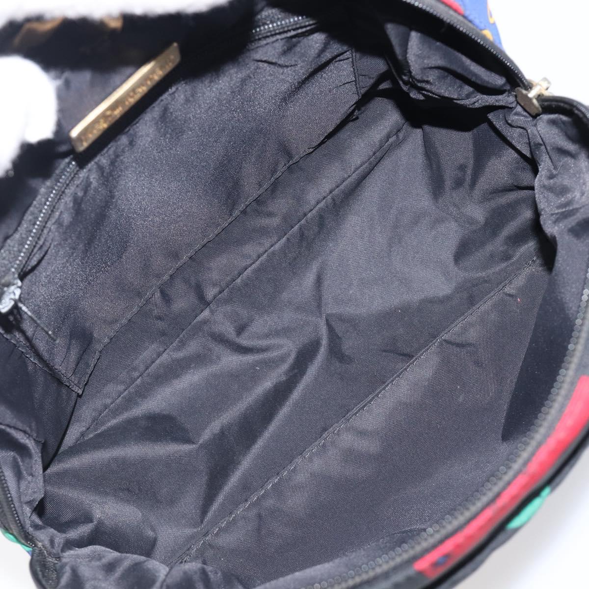 SAINT LAURENT Hand Bag Nylon Multicolor Gold Auth ka6053
