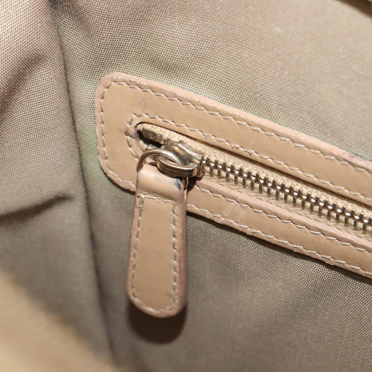 Christian Dior Lady Dior Canage Bag Coated Canvas Beige Gold Auth ka6054