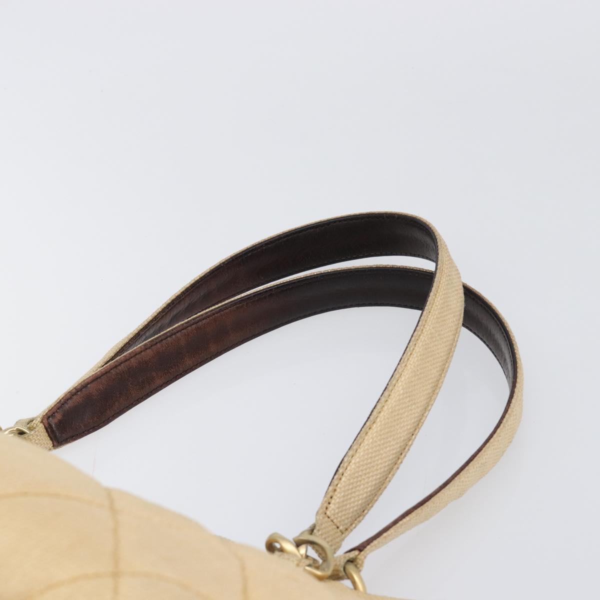 CHANEL Matelasse Tote Bag Raffia Beige Gold CC Auth ka6055A