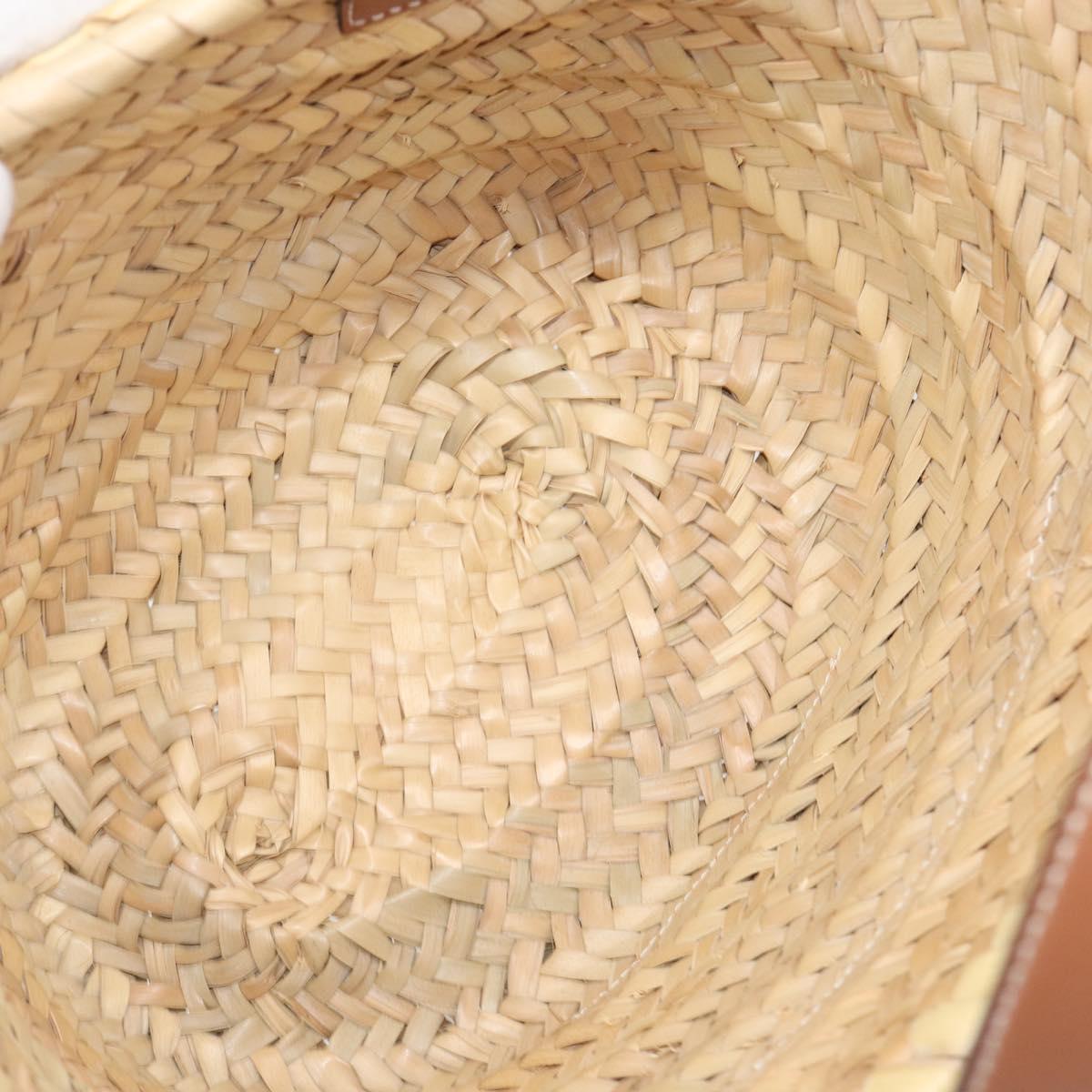 LOEWE Basket Bag Hand Bag Raffia Beige Auth ka6056V