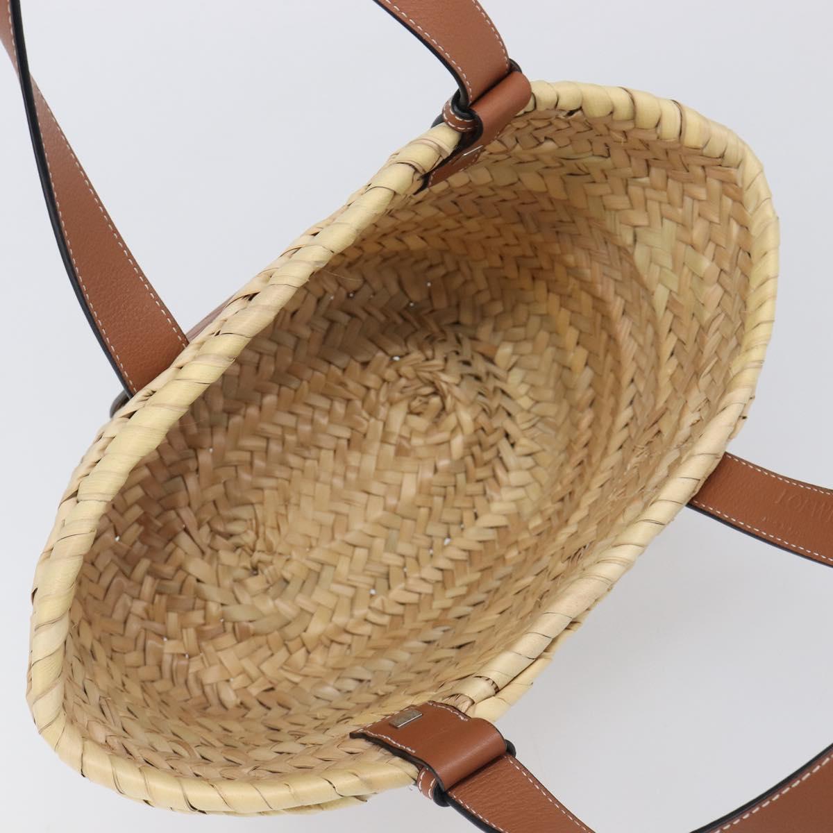 LOEWE Basket Bag Hand Bag Raffia Beige Auth ka6056V