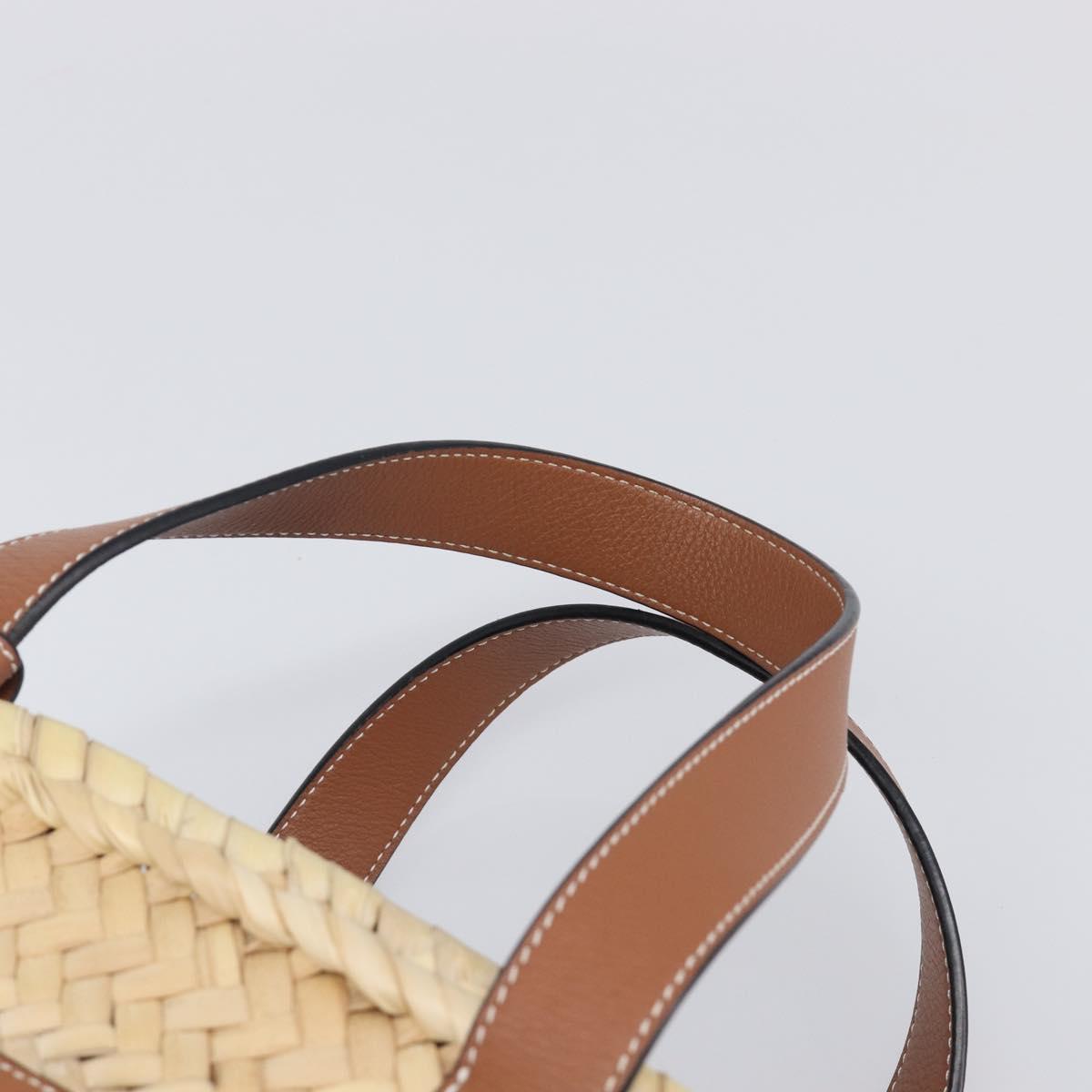 LOEWE Basket Bag Hand Bag Raffia Beige Auth ka6056V