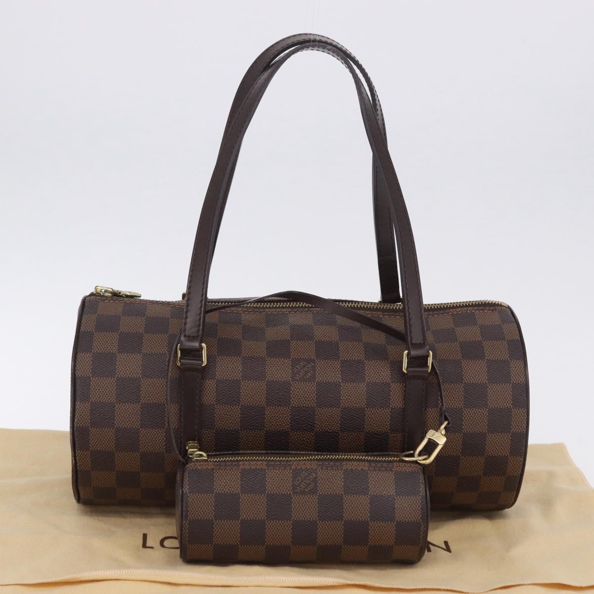 LOUIS VUITTON Damier Ebene Papillon 30 Hand Bag N51303 LV Auth ka6057V