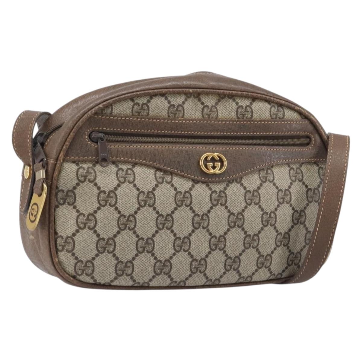 GUCCI GG Supreme Shoulder Bag PVC Beige Gold 001 067 1283 Auth ka6059