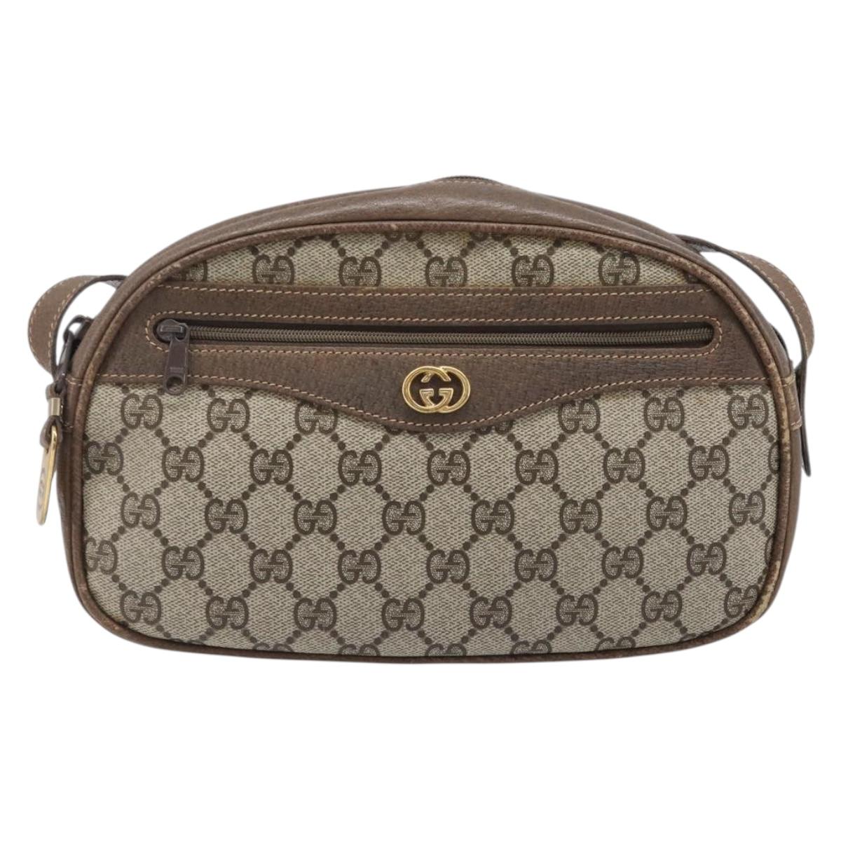 GUCCI GG Supreme Shoulder Bag PVC Beige Gold 001 067 1283 Auth ka6059