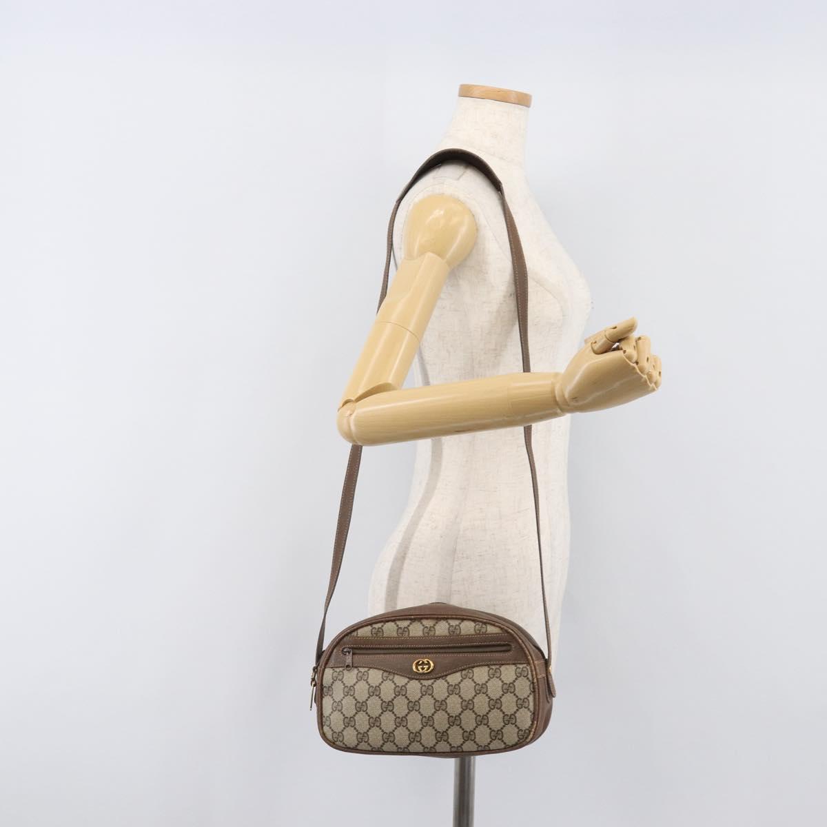 GUCCI GG Supreme Shoulder Bag PVC Beige Gold 001 067 1283 Auth ka6059