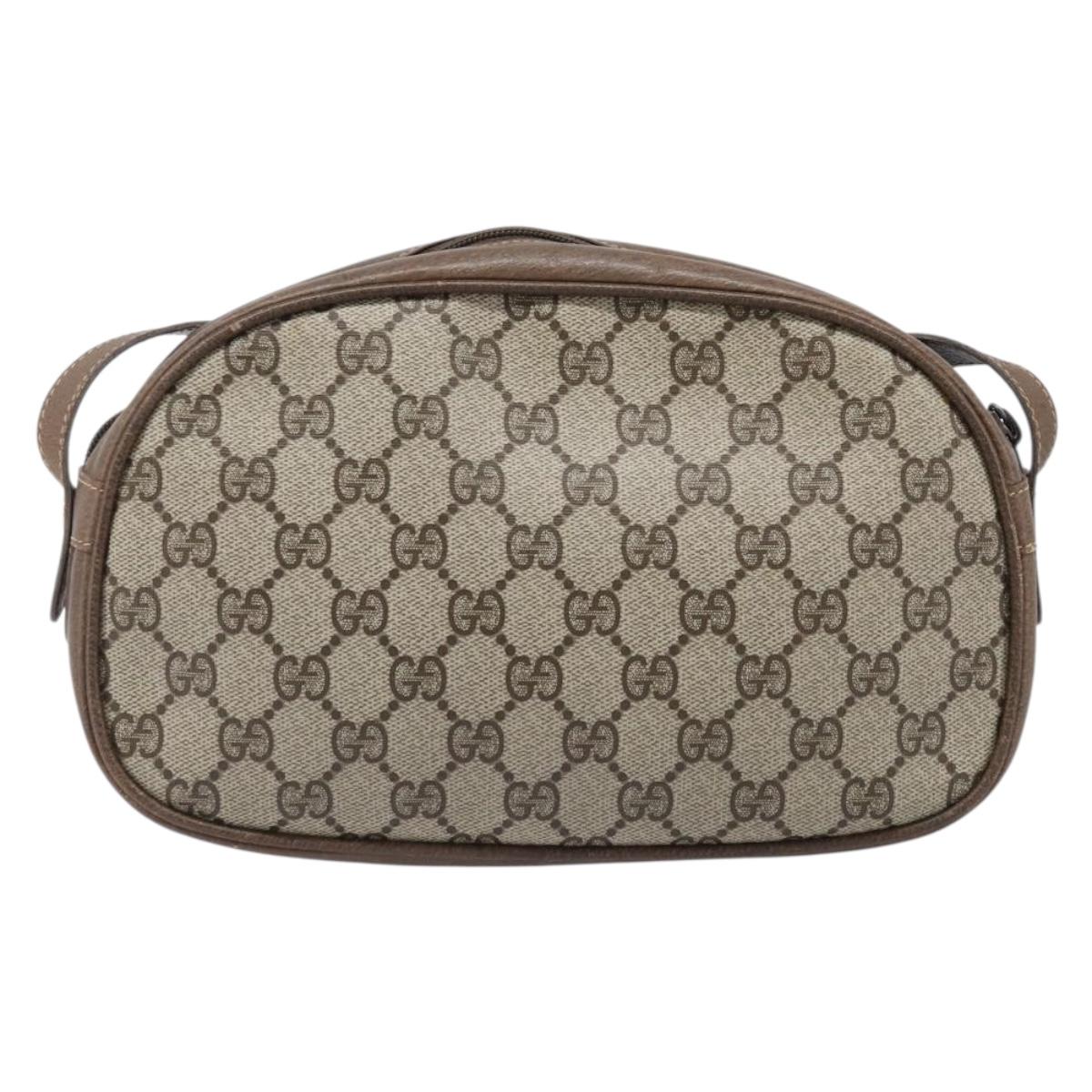 GUCCI GG Supreme Shoulder Bag PVC Beige Gold 001 067 1283 Auth ka6059