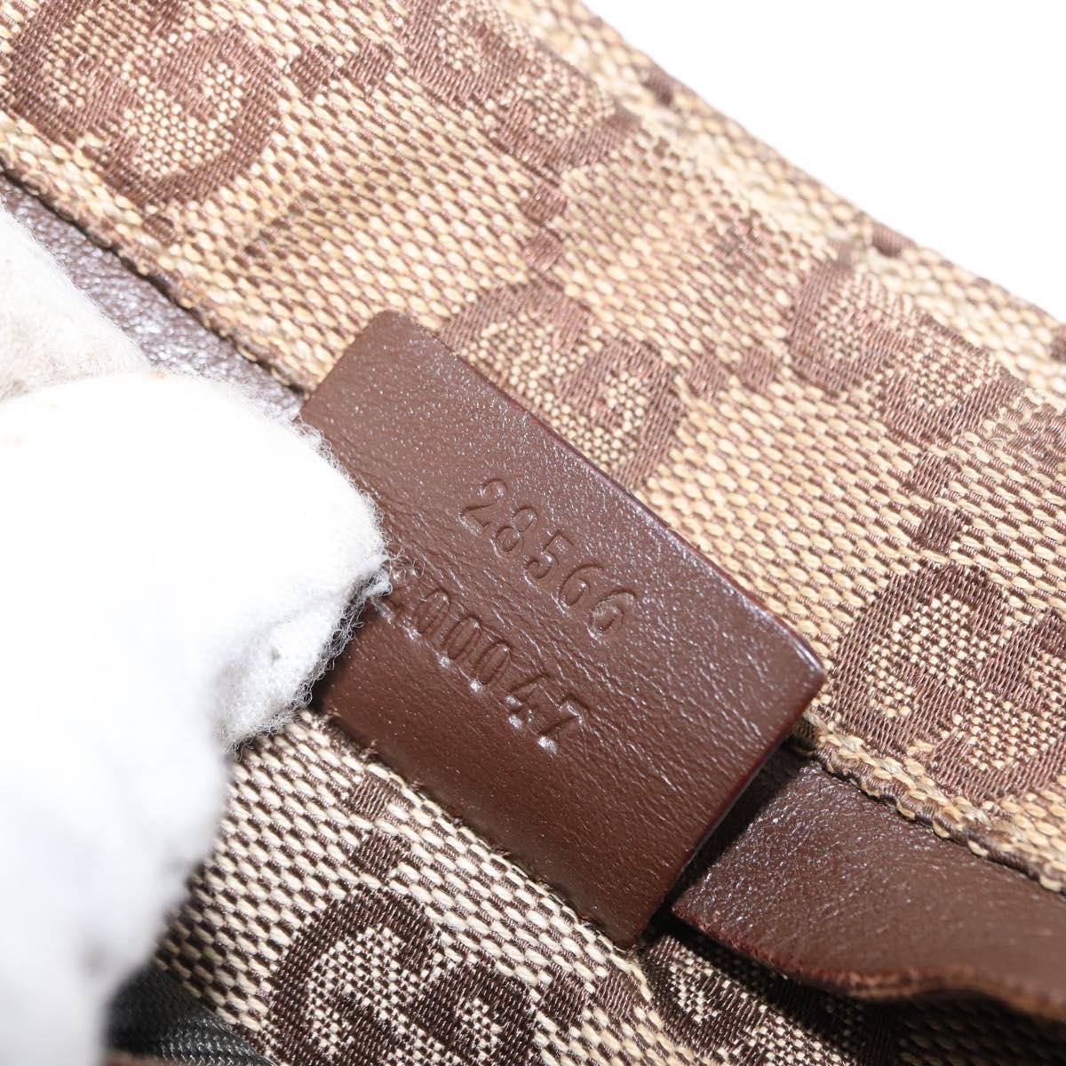 GUCCI GG Canvas Waist Bag Beige Silver 28566 Auth ka606