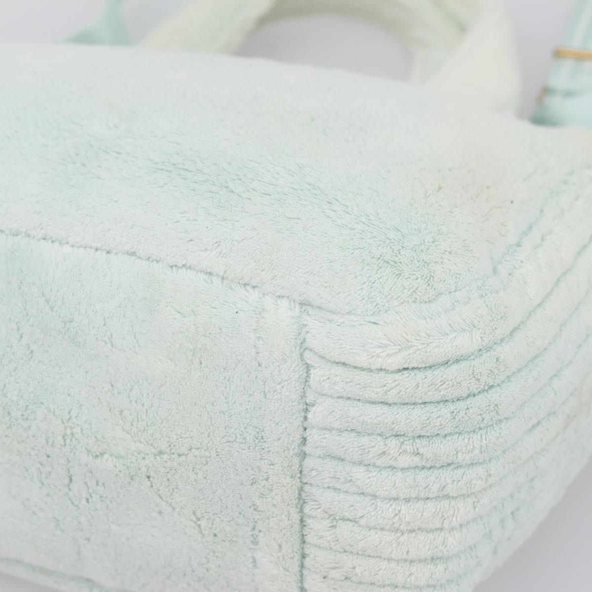 Miu Miu Hand Bag Pile 2way Light Blue Gold Tone Auth ka6060A