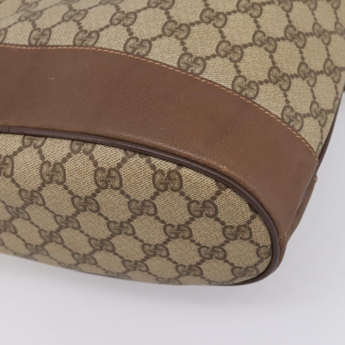 GUCCI GG Supreme Shoulder Bag PVC Beige Gold Tone 164 02 085 Auth ka6061