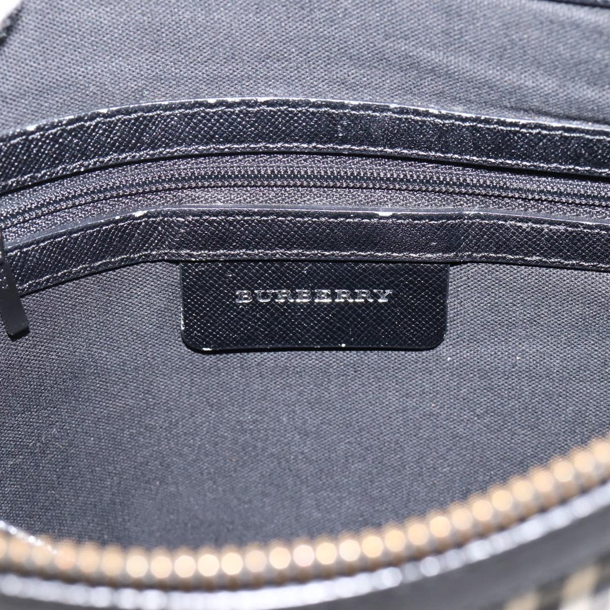 BURBERRY Nova Check Shoulder Bag Canvas Beige Silver Auth ka6064