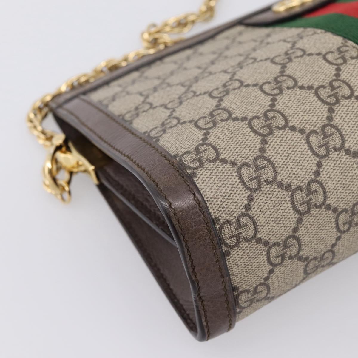 GUCCI GG Supreme Web Sherry Line Chain Shoulder Bag PVC 503877 Auth ka6065A