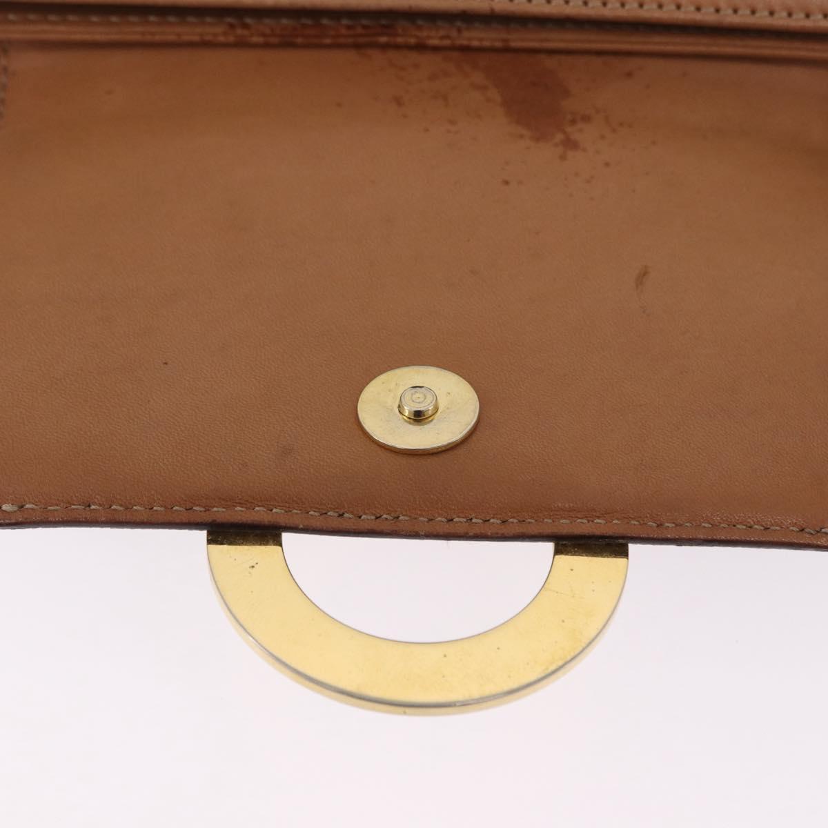 CELINE Macadam Chain Shoulder Bag PVC Leather Brown Gold Auth ka6066